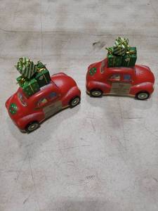 lot 6437 image: 2pk M&S Food Assorted Fruit Flavored Jelly Candy Christmas Decor Car Tin
