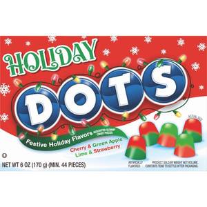 lot 6456 image: 2pk Dots Christmas Theater Box Candy - 6oz