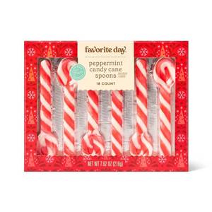 lot 6480 image: 2pk Peppermint Christmas Candy Cane Spoons - 7.6oz - Favorite Day