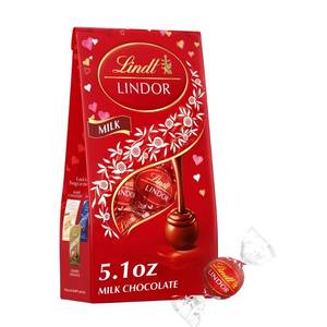 lot 6530 image: LINDOR, Lindt Valentines Milk Chocolate Candy Bag - 5.1oz