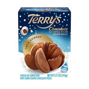 lot 6531 image: 2pk Terrys Simply Christmas Candy Milk Chocolate Snowballs - 5.11oz