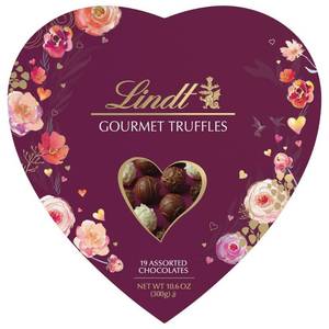 lot 6581 image: Lindt Valentines Chocolate Truffles Heart Box Candy - 10.6oz
