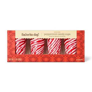 lot 6720 image: 2pk Peppermint Christmas Candy Cups - 7.2oz - Favorite Day
