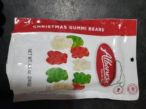 lot 6722 image: 2pk Albanese Christmas Gummi Bears Holiday Candy