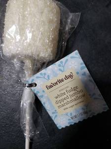 lot 6724 image: 2pk White Fudge Dipped Jumbo Marshmallow Pop with Sugar Sprinkles