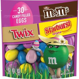 lot 6784 image: Mars M&Ms, Twix, and Starburst Filled Easter Eggs Variety Pack - 11.04oz