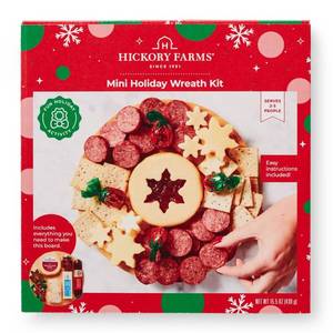 lot 6915 image: Hickory Farms Christmas Gift Set Christmas Wreath Charcuterie Kit - 15.5oz