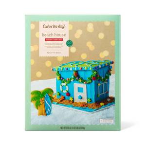 lot 6947 image: Christmas Beach House Sugar Cookie Gingerbread House Kit - 31.6oz - Favorite Day