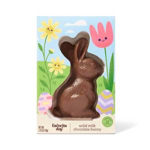 lot 7080 image: 2pk Spring Easter Candy Medium Solid Milk Chocolate Bunny - 2.75oz - Favorite Day