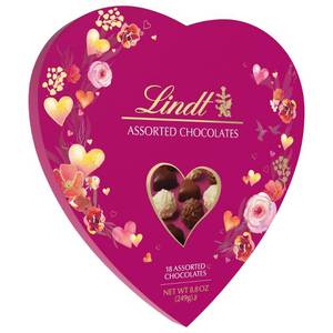 lot 7097 image: Lindt Valentines Chocolate Classic Heart Box Candy - 8.8oz