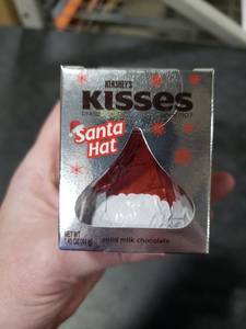 lot 7119 image: 3pk Hersheys Kisses Santa Hat Christmas Chocolate