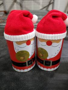 lot 7151 image: 2pk M&S Food Salted Caramel Chocolate Chunk Cookies Santa Tin
