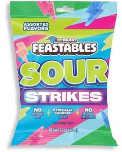 lot 7191 image: 2pk Feastables Sour Strikes Gummy Candies - Original Assortment - 7.5oz