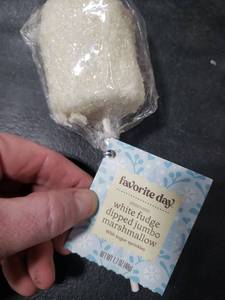 lot 7285 image: 2pk Favorite Day White Fudge Dipped Jumbo Marshmallow Pops with Sugar Sprinkles