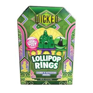 lot 7289 image: 2pk Universal Wicked Christmas Candy Lollipop Rings - 2.12oz