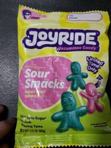 lot 7381 image: 3pk JoyRide Sour Smacks Limited Edition Chewy Fruit Gummies 3 Pack