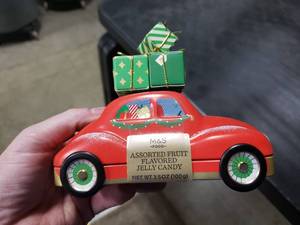 lot 7382 image: 2pk M&S Christmas Car Tin with Fruit Jelly Candy
