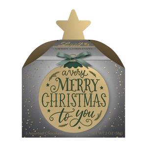 lot 7464 image: 3pk Lindt Calligraphy Holiday Cube - 2oz