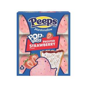 lot 7550 image: 4pk Peeps Easter Strawberry Pop Tart Flavored Marshmallow Chicks Candy - 4.5oz15ct