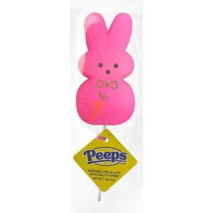 lot 7554 image: 7pk Peeps Pink Marshmallow Easter Bunny Lollipop - 1.5oz