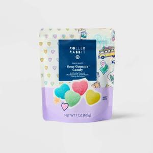 lot 7579 image: 3pk Heart Sour Gummies - Cherry, Lemon, Green Apple & Blue Raspberry - 7oz - Roller Rabbit x Target