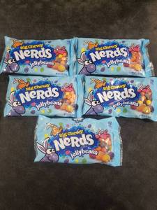 lot 7595 image: 5pk Nerds Easter Candy Big Chewy Jelly Beans - 12oz