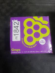 lot 7615 image: Poppi 4pk Grape Prebiotic Soda