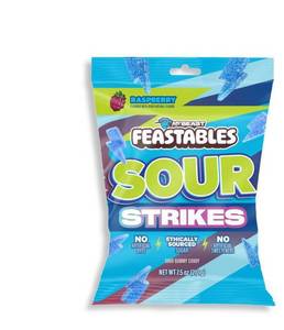 lot 7624 image: 2pk Feastables Sour Strikes Gummy Candies - Blue Raspberry - 7.5oz