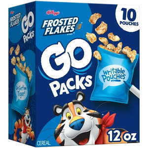 lot 7720 image: Kellogg s Frosted Flakes Go Packs Cereal  Kids Snacks  Lunch Snacks  Original  12oz Box (10 Pouches)
