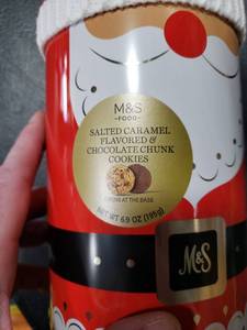 lot 7748 image: M&S Christmas Santa Cookie Tin with Knit Hat