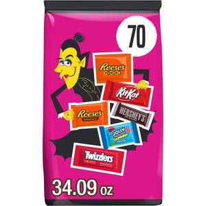 lot 7835 image: HERSHEYS Chocolate and Sweets Assorted Halloween Candy Variety Bag - 34.09oz70pc