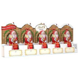 lot 7883 image: 3pk Lindt Christmas Santa Milk Chocolate Candy - 1.7oz5pk