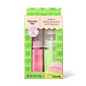 lot 8058 image: 2pk Easter Light Pink and Light Green Edible Glitter - 0.28oz - Favorite Day