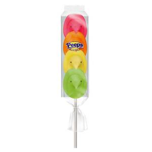 lot 8129 image: 5pk Peeps Easter Chicks Mike and Ike Marshmallow Pop - 1.38oz