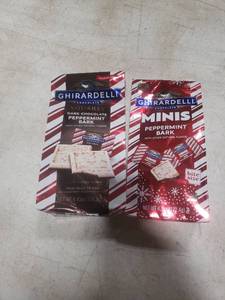 lot 8281 image: 2pk Ghirardelli Christmas Candy Peppermint Bark Chocolate