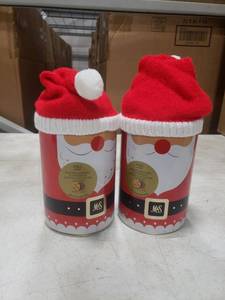 lot 8329 image: 2pk M&S Food Salted Caramel Chocolate Chunk Cookies in Santa Tin