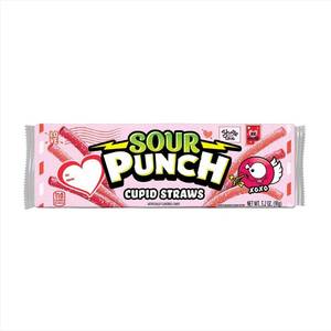 lot 8340 image: 2pk Sour Punch Valentines Cupid Straws Candy - 3.2oz