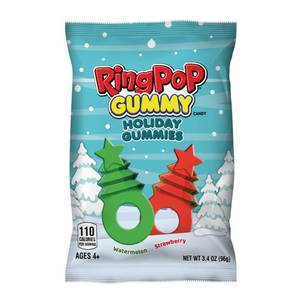 lot 8370 image: 3pk Ring Pop Gummies Trees Christmas Candy Stocking Stuffers - 3.4oz