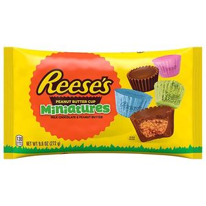 lot 8393 image: 2pk Reeses Milk Chocolate Peanut Butter Easter Candy Miniatures - 9.6oz
