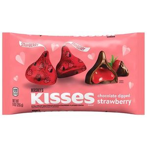 lot 8480 image: Hersheys Kisses Valentines Day Chocolate Dipped Strawberry Candy - 9oz