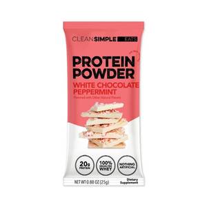 lot 8495 image: 6pk Clean Simple Eats Protein Powder - White Chocolate Peppermint - Whey Protein Isolate - 0.88oz
