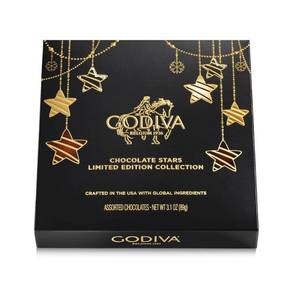 lot 8503 image: Godiva Holiday Stars Collection Christmas Candy Chocolate Giftbox - 3.1oz9pc