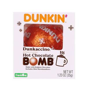 lot 8549 image: 3pk Dunkin Donuts Dunkaccino Hot Christmas Chocolate Bomb - 1.23oz