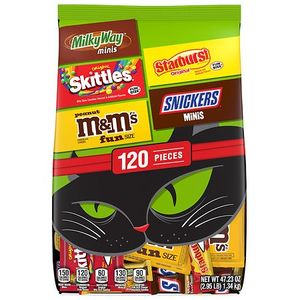 lot 8618 image: Mars - M&Ms, Snickers, Skittles, Starburst & Milky Way Halloween Chocolate Candy Variety Bag Bulk - 47.23oz120ct