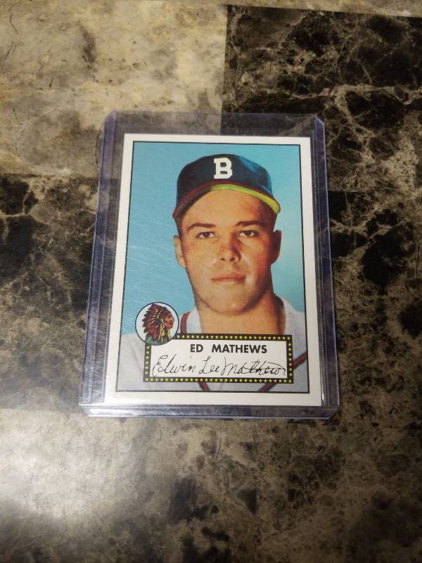 lot 729 image: 1997 Topps Ed Mathews Boston Braves Baseball Card