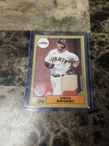 lot 746 image: 2022 Topps Game Used Memorabilia Kris Bryant San Francisco Giants Baseball Card