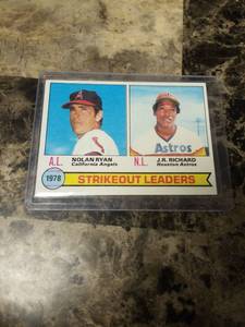 lot 758 image: 1979 Topps Strikeout Leaders Nolan Ryan JR Richard Baseball Card