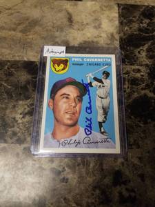 lot 761 image: 1954 Topps Phil Cavarretta Chicago Cubs Autographed Baseball Card