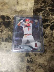lot 776 image: 2021 Topps Bowman Platinum Mike Trout Los Angeles Angels Baseball Card