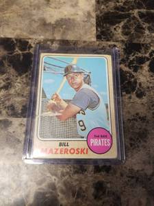 lot 785 image: 1968 Topps Bill Mazeroski Pittsburgh Pirates Baseball Card